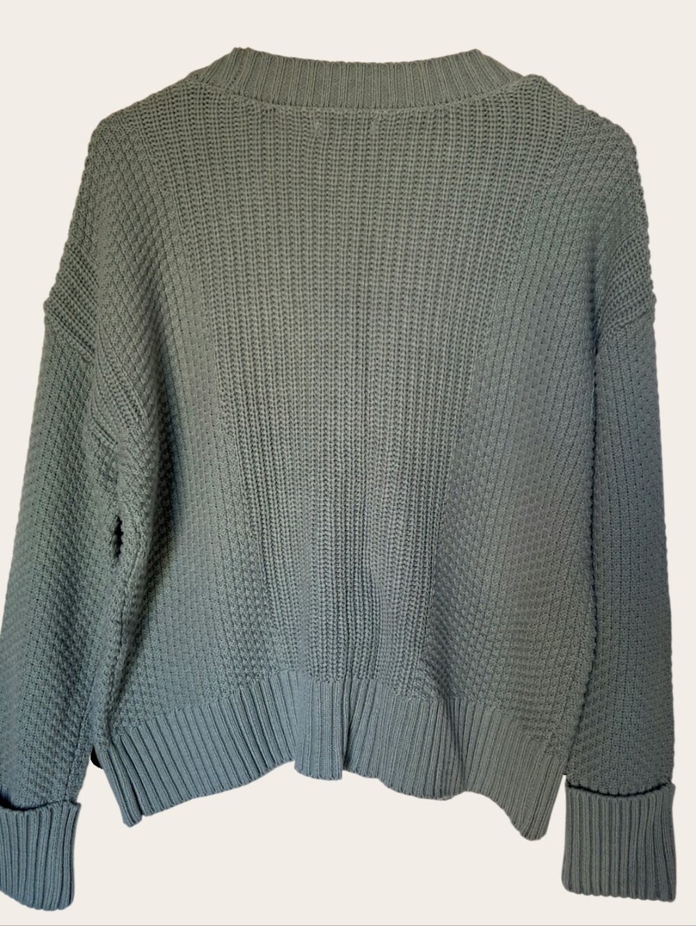 Maurices Women's Mixed Stitch Chunky Knit Green Button Down Cardigan NWT - Picture 5 of 6